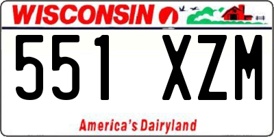 WI license plate 551XZM