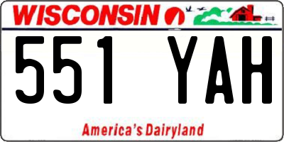 WI license plate 551YAH