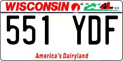 WI license plate 551YDF