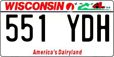 WI license plate 551YDH