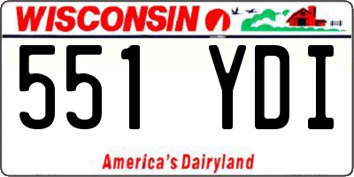 WI license plate 551YDI