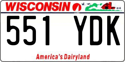WI license plate 551YDK