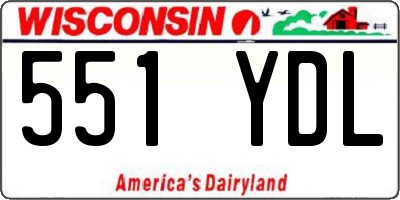 WI license plate 551YDL