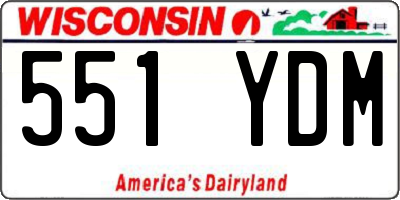 WI license plate 551YDM
