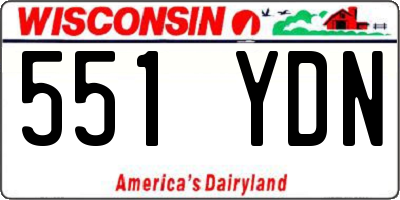 WI license plate 551YDN