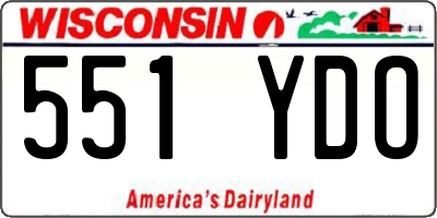 WI license plate 551YDO
