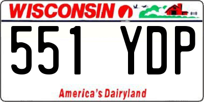 WI license plate 551YDP