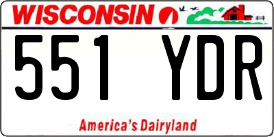 WI license plate 551YDR