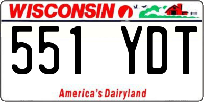 WI license plate 551YDT