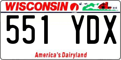 WI license plate 551YDX