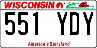 WI license plate 551YDY