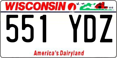 WI license plate 551YDZ