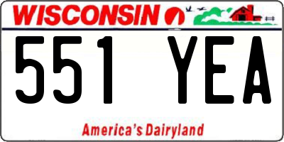 WI license plate 551YEA