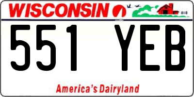 WI license plate 551YEB