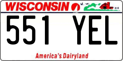 WI license plate 551YEL