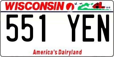 WI license plate 551YEN