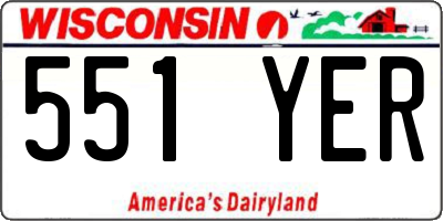 WI license plate 551YER