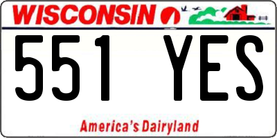 WI license plate 551YES