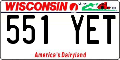 WI license plate 551YET
