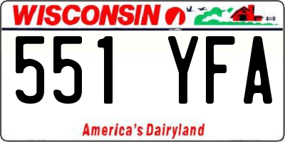 WI license plate 551YFA