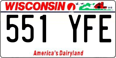 WI license plate 551YFE