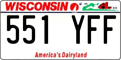 WI license plate 551YFF