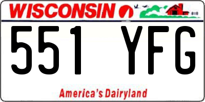 WI license plate 551YFG
