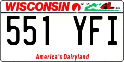 WI license plate 551YFI
