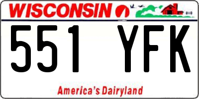 WI license plate 551YFK