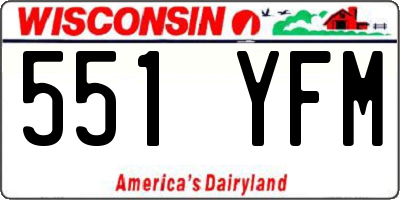 WI license plate 551YFM