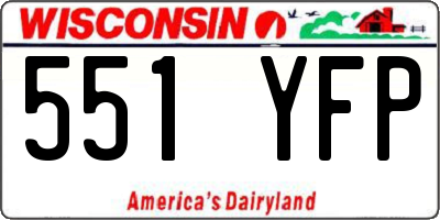 WI license plate 551YFP