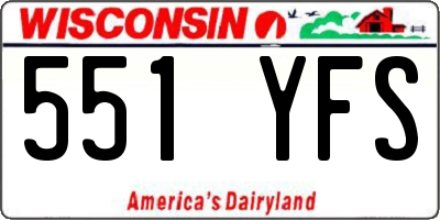WI license plate 551YFS
