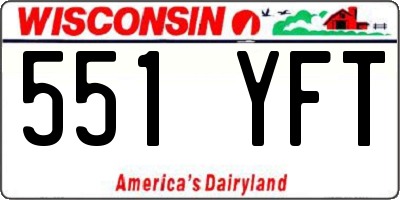 WI license plate 551YFT