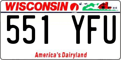 WI license plate 551YFU