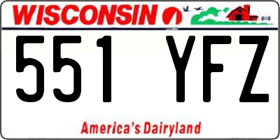 WI license plate 551YFZ