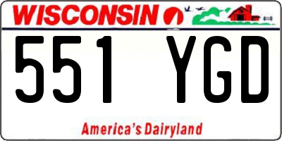 WI license plate 551YGD