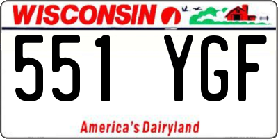 WI license plate 551YGF