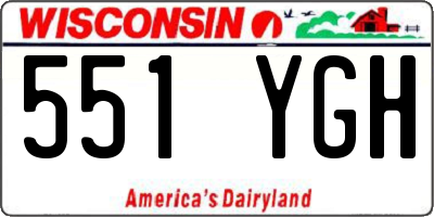 WI license plate 551YGH