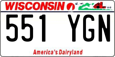 WI license plate 551YGN