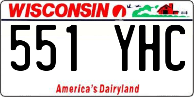 WI license plate 551YHC