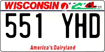 WI license plate 551YHD