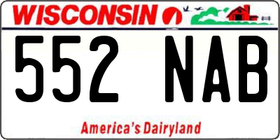 WI license plate 552NAB