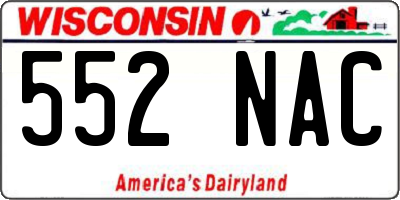 WI license plate 552NAC