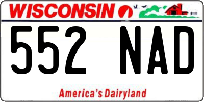 WI license plate 552NAD