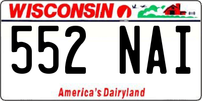 WI license plate 552NAI