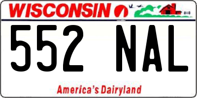 WI license plate 552NAL