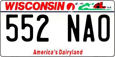 WI license plate 552NAO