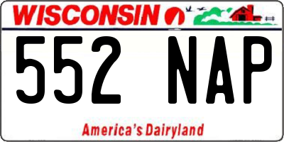 WI license plate 552NAP