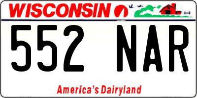 WI license plate 552NAR