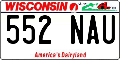 WI license plate 552NAU